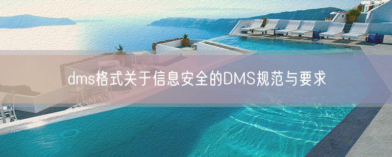 dms格式关于信息安全的DMS规范与要求