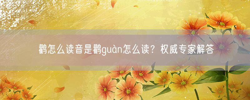 鹳怎么读音是鹳guàn怎么读？权威专家解答
